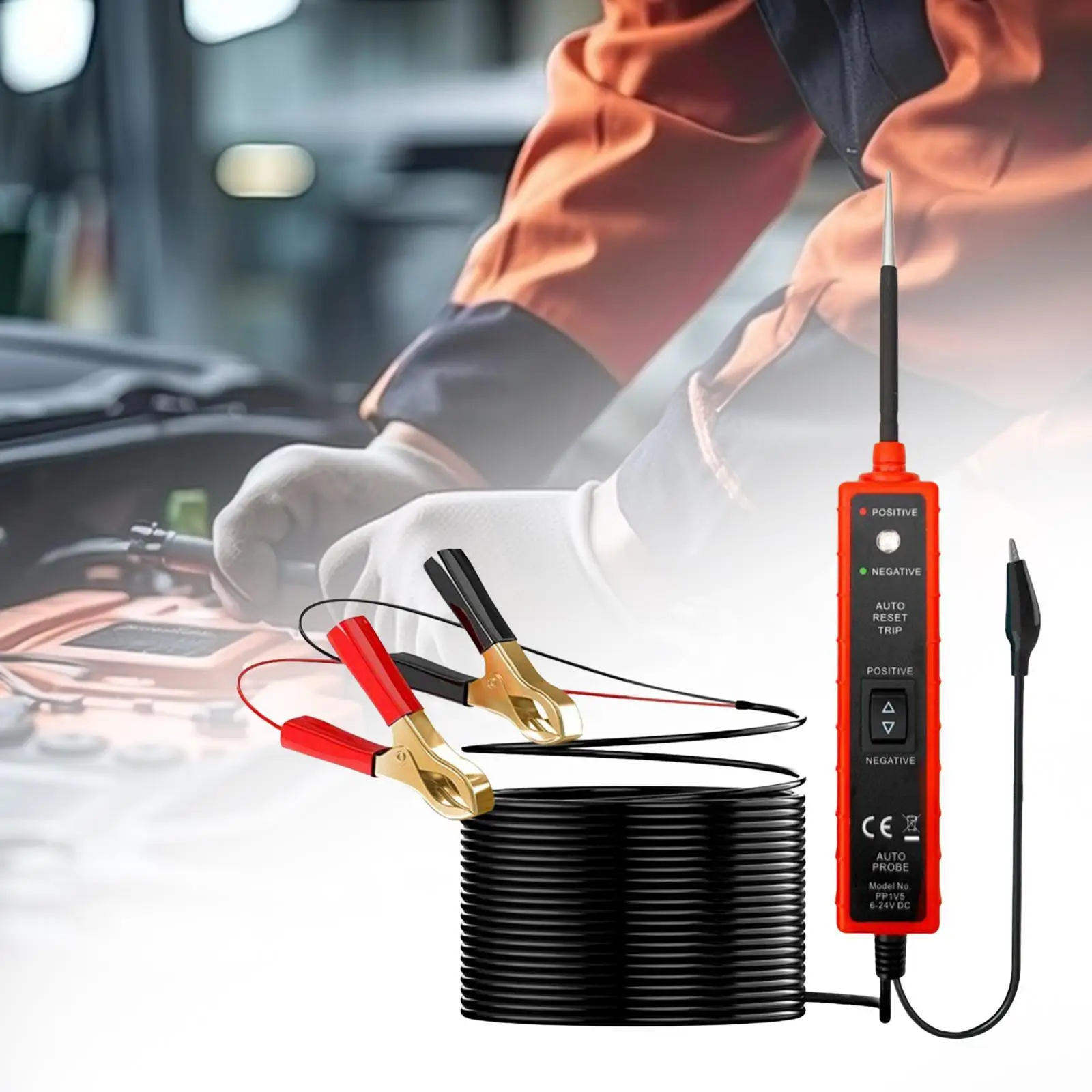 Car Circuit Tester Read DC Resistance 16ft Short/Ground/continuity/Trailer Test Component Tester for Low Voltage Systems