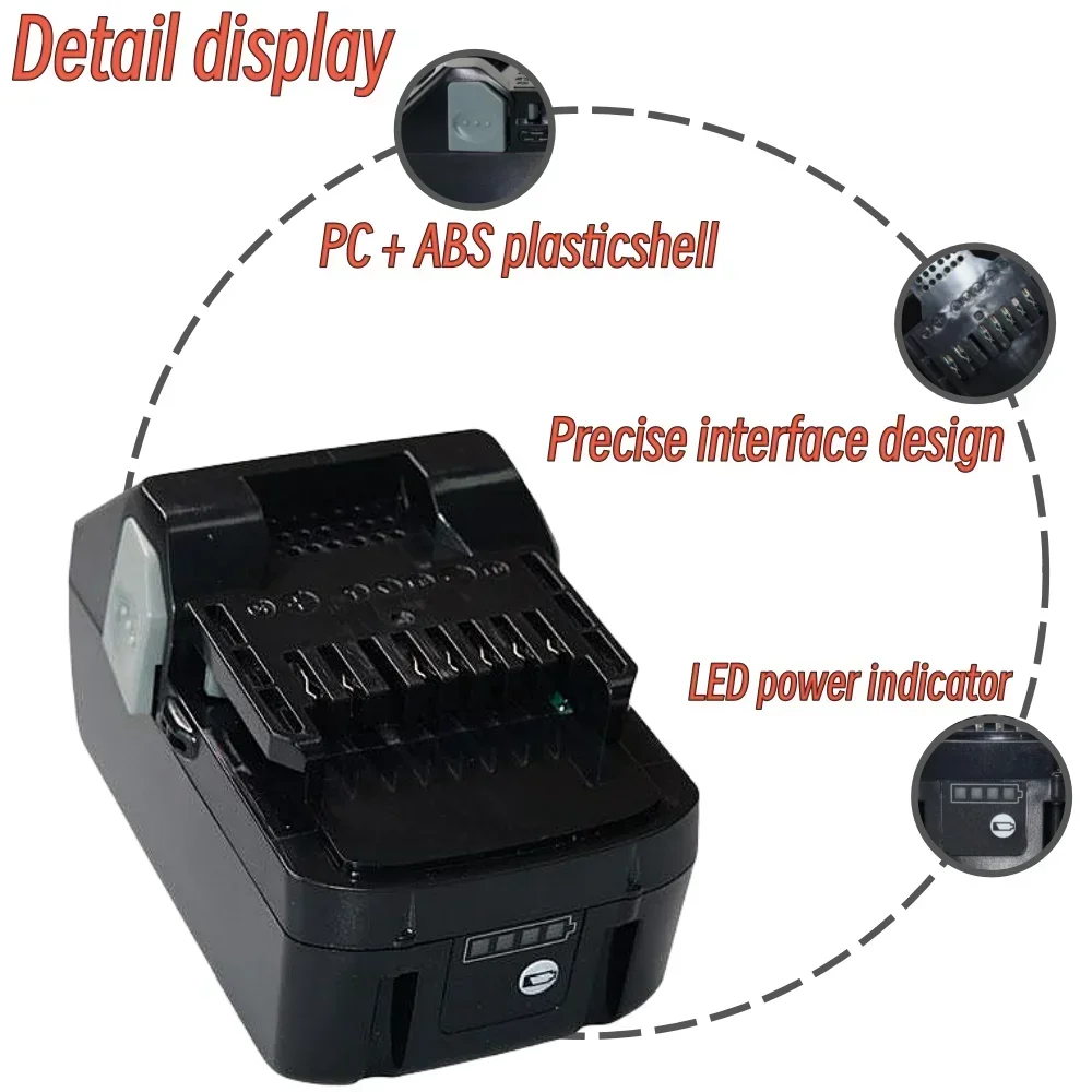 Bateria recarregável de iões de lítio, ferramenta sem fio, Hitachi BCL1815, EBM1830, série DS18DL, 18V, 8.0Ah