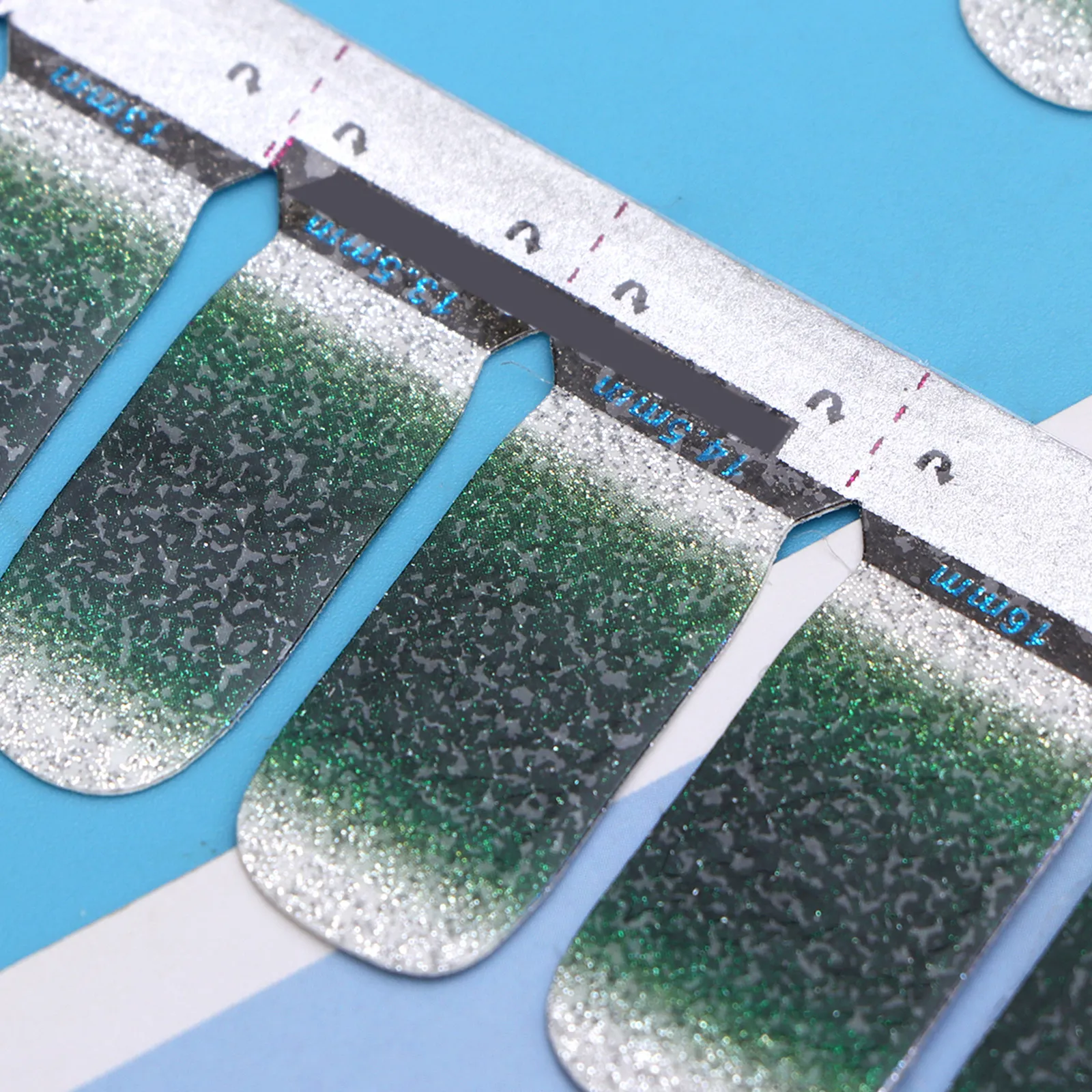 14Pcs Gradient Color Nail Stickers Glitter Powder Decals Fashionable Occasions Glitter Powder Nail Stickers