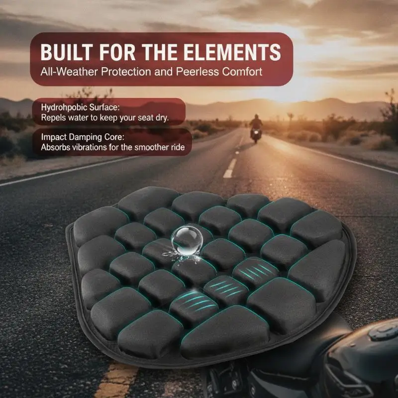 @*1/2Pcs Motorcycle 3D Seat Cushion Soft Breathable EVA Black Foam Pad for Long Distance Outdoor Riding