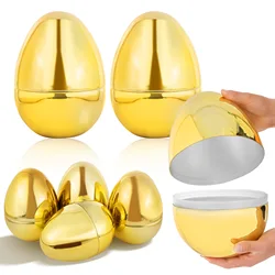 10 Inches Jumbo Metallic Fillable Easter Eggs Giant Gold Plastic Egg For Easter Hunt Surprise Egg Gift Box