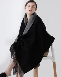 100% Lamb Wool Scarf Solid Color Plain Women Man Winter Warm Soft Neck Scarves Real Wool Shawl Brand 2023 Female Cashmere Scarf
