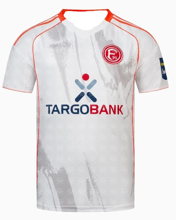 Fortuna Dusseldorf 2025-26 Home Jersey Series قمصان كرة القدم، نمط رياضي ثلاثي الأبعاد رقمية للرجال والنساء ملابس الوالدين والطفل #2