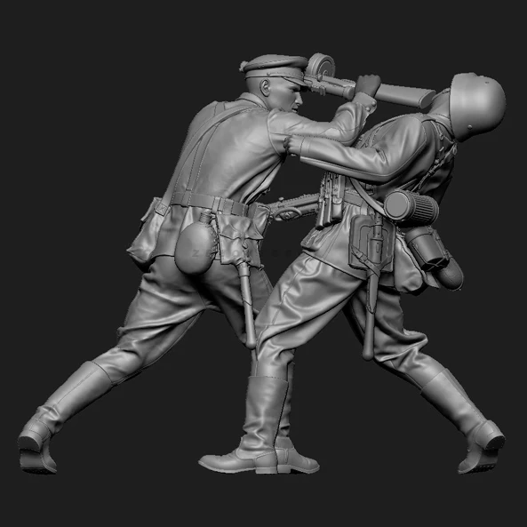 

1/35 Resin model kit self-assembled and colored（2 soldiers） A-2191