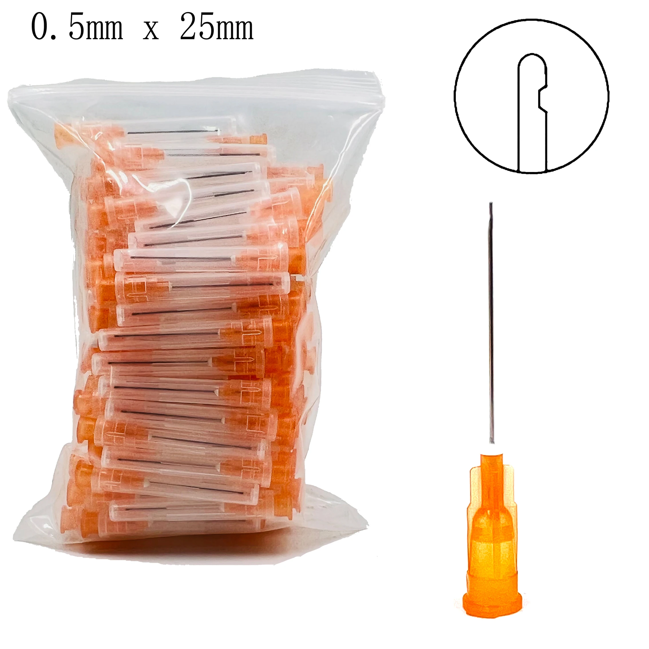 100 pcs Dental Irrigation Needle Sterile Endodontic Irrigation Needle Tips 0.3/0.4/0.5mm Plain Ends Notched Endo tip Syringe