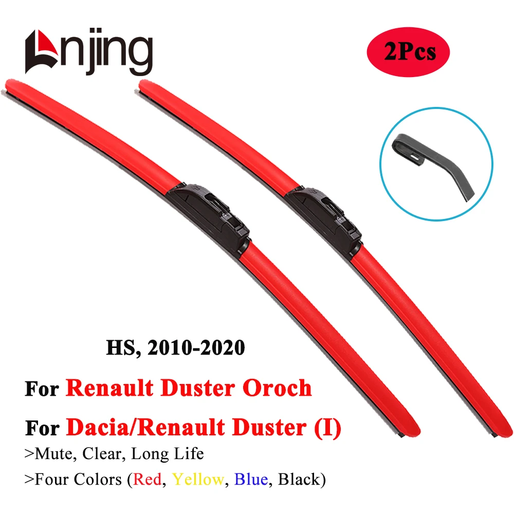 LNJING Colorful Wiper Blade For Dacia Renault Duster HS SUV Oroch Pick Up 2010 2011 2012 2013 2014 2015 2016 2017 2018 2019 2020