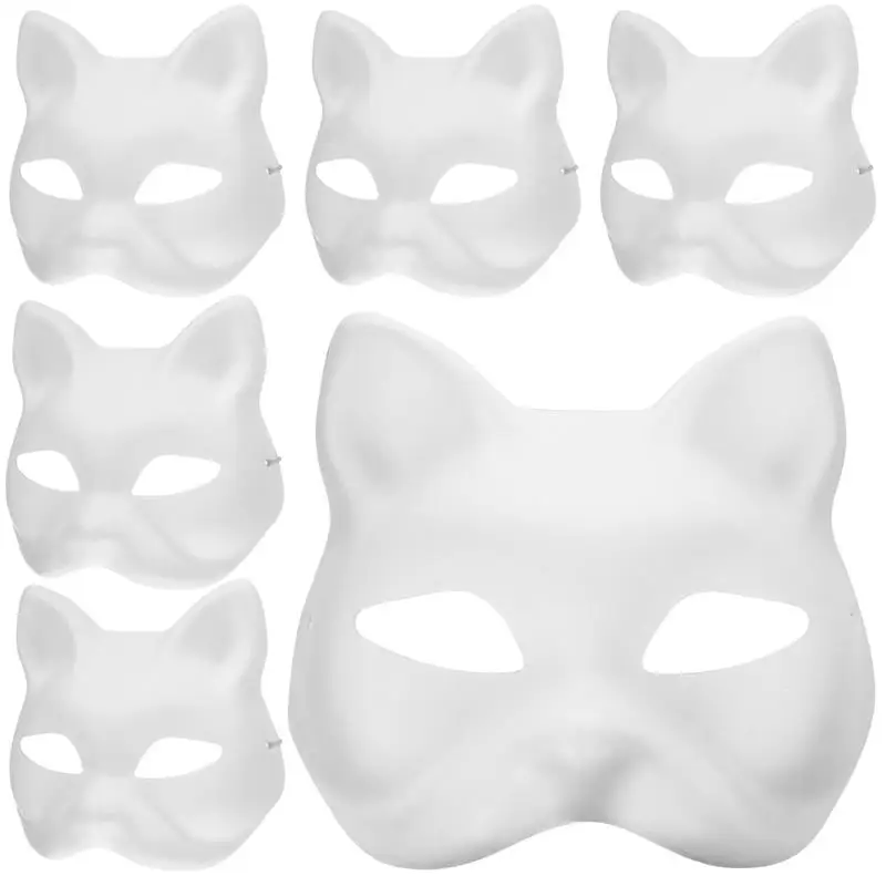 8pcs Water Hose End Caps Cat Traditional Masks Halloween Masks White Masks Men Masquerade Masks Japanese Masks