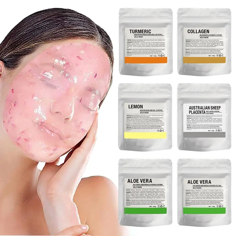 

100g Rose Moisturizing Jelly Facial Mask Water Light Brightening Crystal Soft Mask Powder Cleansing Facial Mask Powder