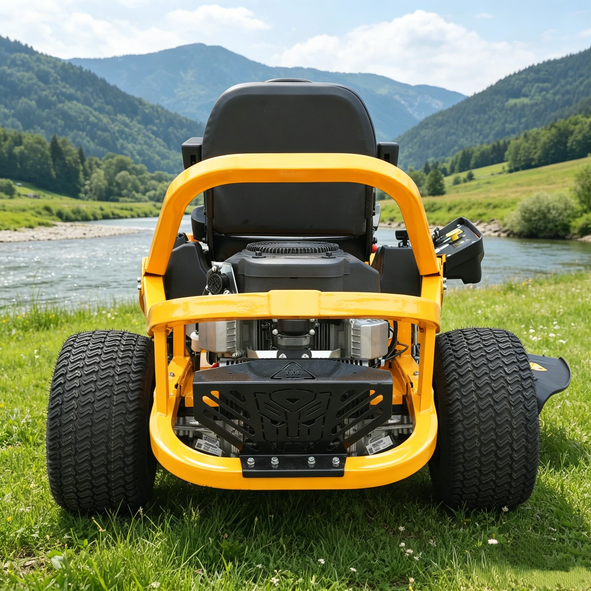 Electric Start Riding Lawn Mower 42-Inch Deck Size High Performance Battery Powered Garden Mower Machine