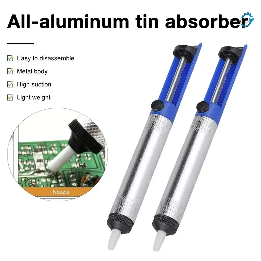 Manual Half-Aluminum Solder Suction Pump Non-Slip Solder Suction Gun Household Repair Tool Soldering Tool Accessory