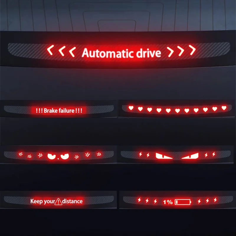 Accept Customized For Tesla Model 3 Y Car High Mounted Brake Acrylic Projection Board Decal Top Tail Light Emblem Stickers