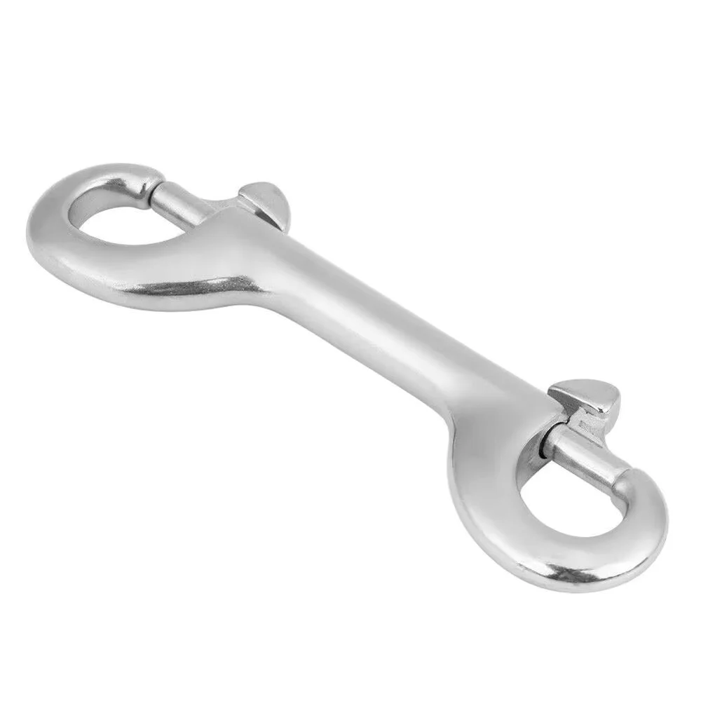 ISURE MARINE Stainless Steel Double End Snap Hook Key Holder Clip Keychain Spring Buckle