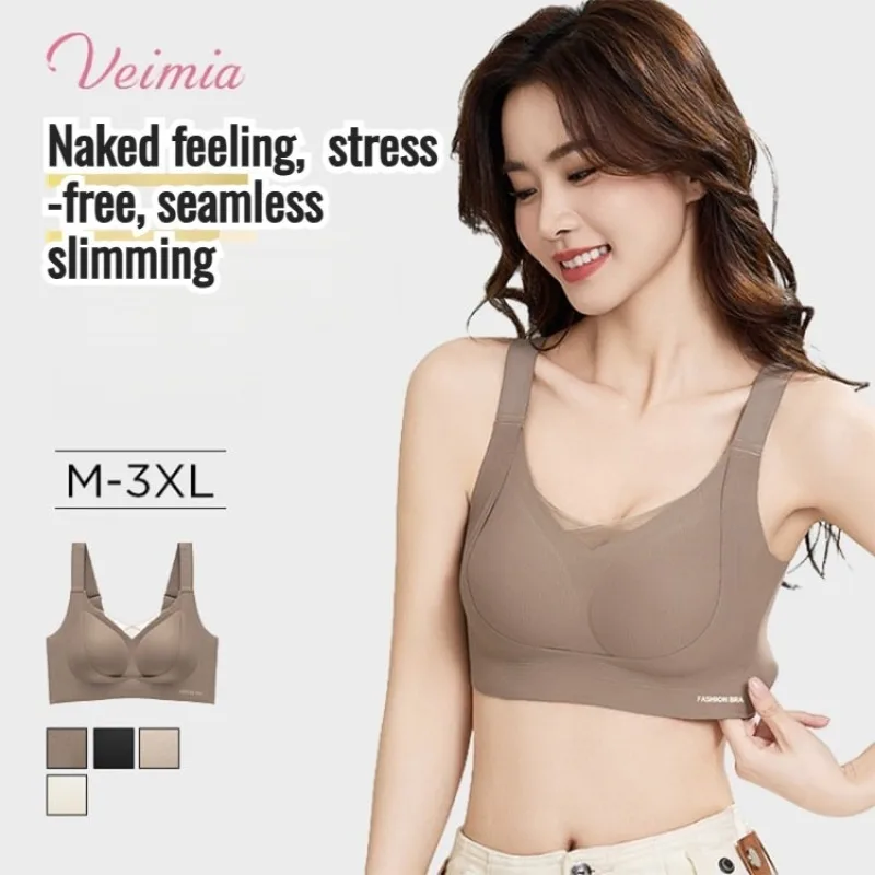 

Veimia Women's Fashionable Underwire Thin Bra Gather and Fold The Accessory Breast to Prevent Sagging Underwear