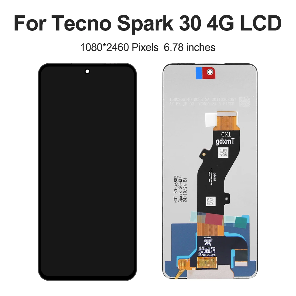 Tecno için Ekran LCD Dokunmatik Panel Tecno Spark 30 KL6/ 30C 4G