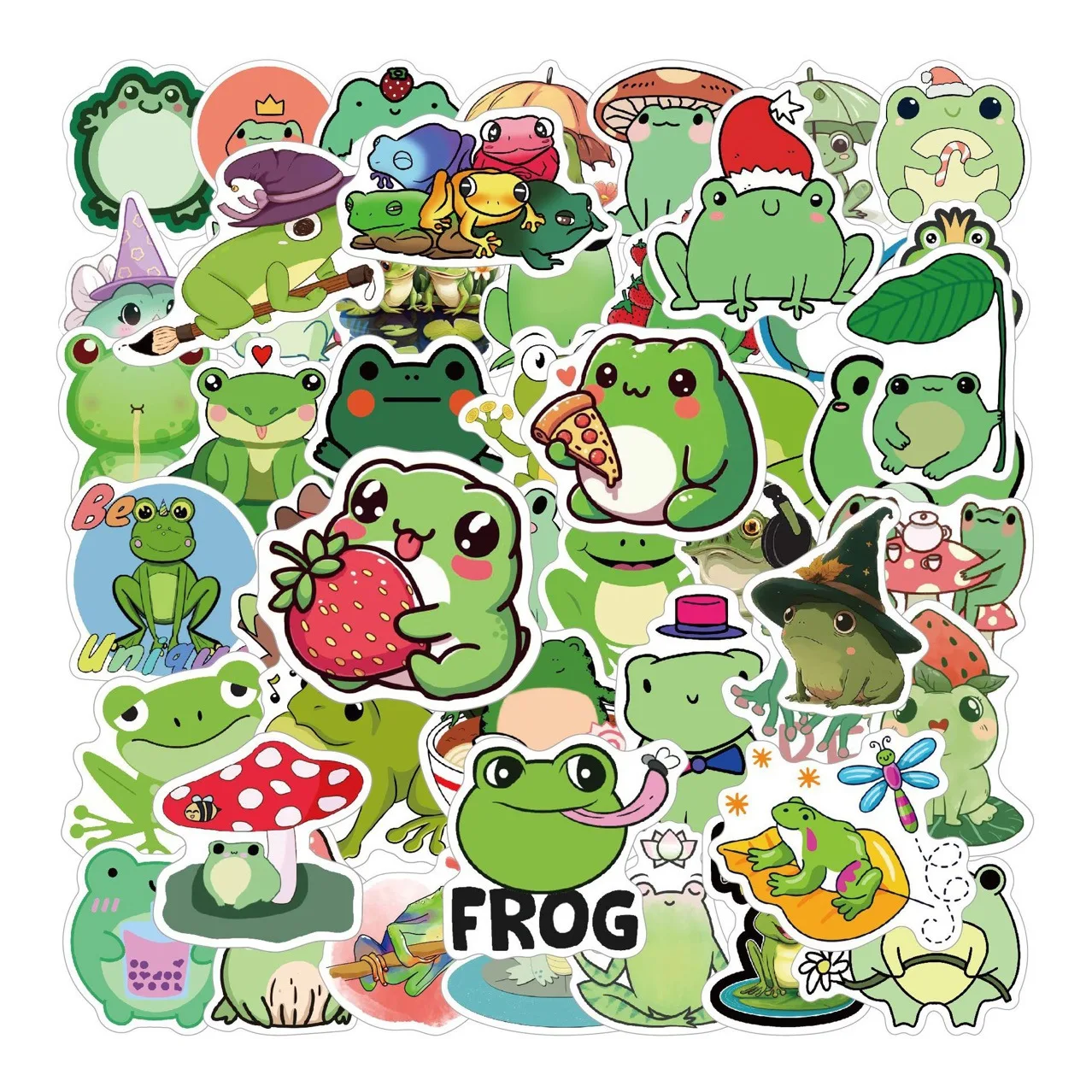 

50PCS Cartoon Frog Graffiti Stickers Decorative Notebook Skateboard Suitcase Car Phone Case Waterproof Decals Kids Toys Gifts
