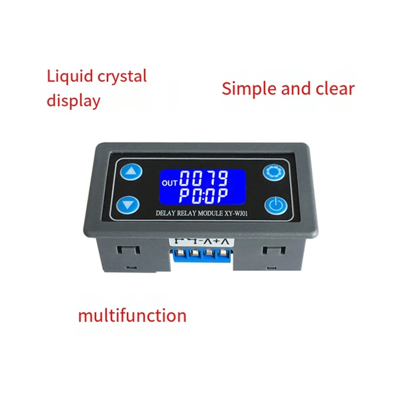 LED Digital Time Delay Relay Módulo, temporizador programável, interruptor de controle de relé, sincronismo ciclo gatilho com Case, DC 6-30V