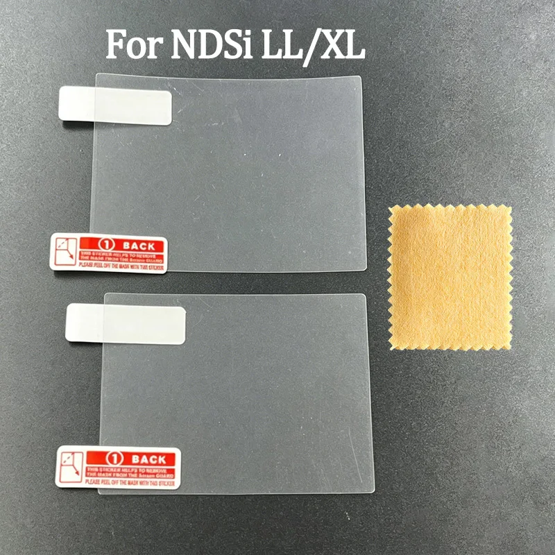 1-5Sets Plastic Film Upper Lower Screen Scratch Resistant Film For NDSi / NDSi XL LL/ New 2DS LL Comes with Wiping Cloth