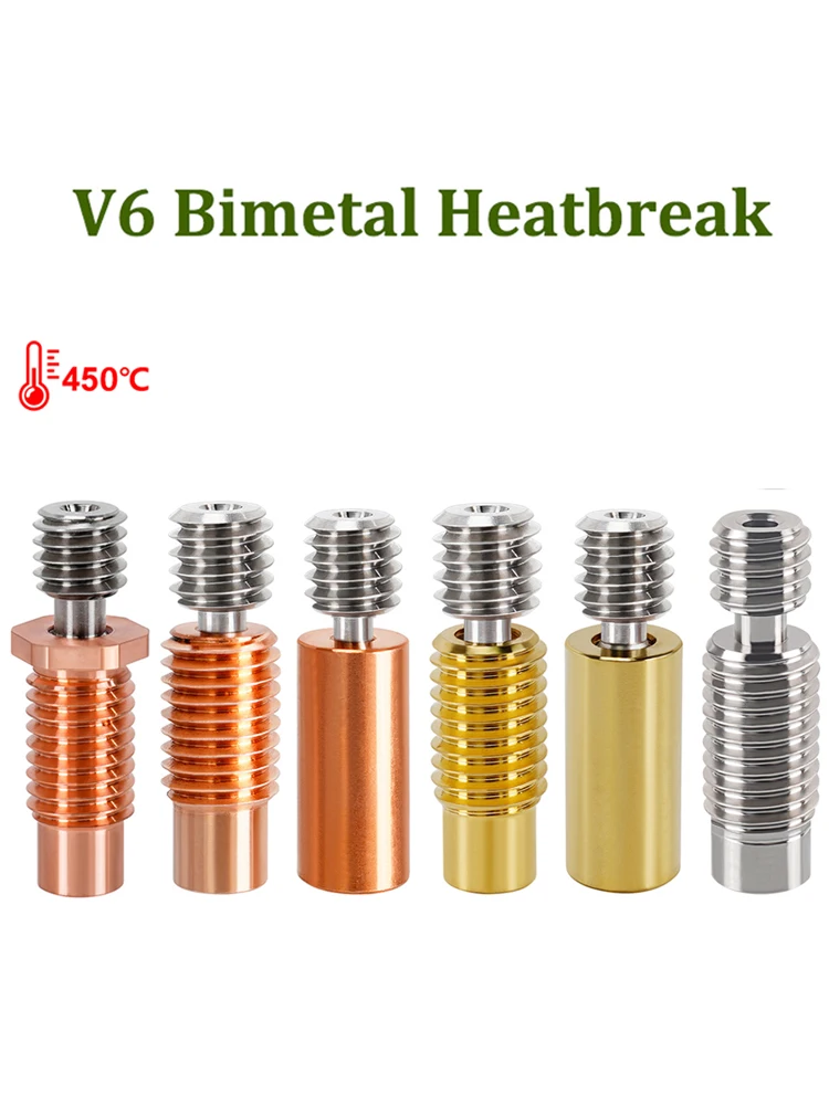 Części drukarki 3D V6 Bi-Metal Heat Break Gardło ze stopu tytanu E3D V6 Smooth Heatbreak Całkowicie metalowe gardło z gwintem M6 — zdjęcie 2