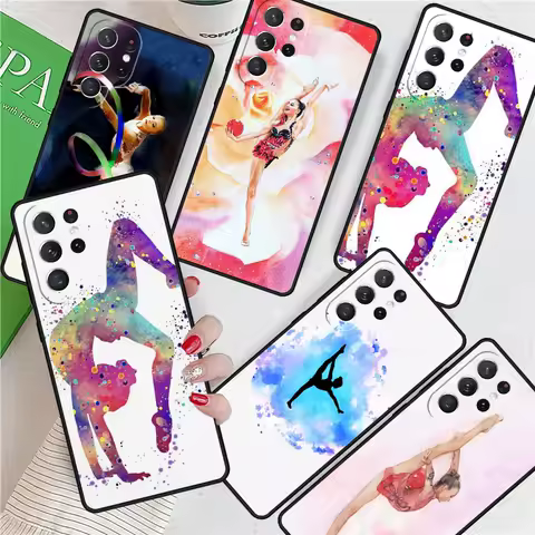 Gymnastics Oil Painting For Samsung Galaxy S24 Ultra S21 S22 S8 S9 S10E Note 10 20 Plus FE S23 Phone case Cover Coque