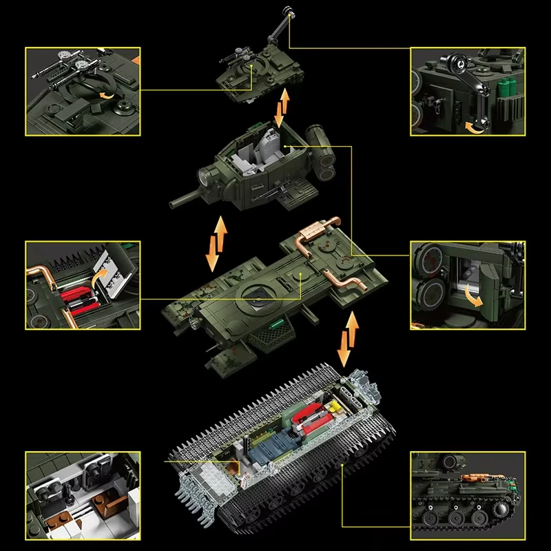 MOC WW2 Germany Military KV2 Super Heavy Tank Building Blocks Kit,2235Pcs Military Model Decoration Bricks DIY Toys Kids Gifts