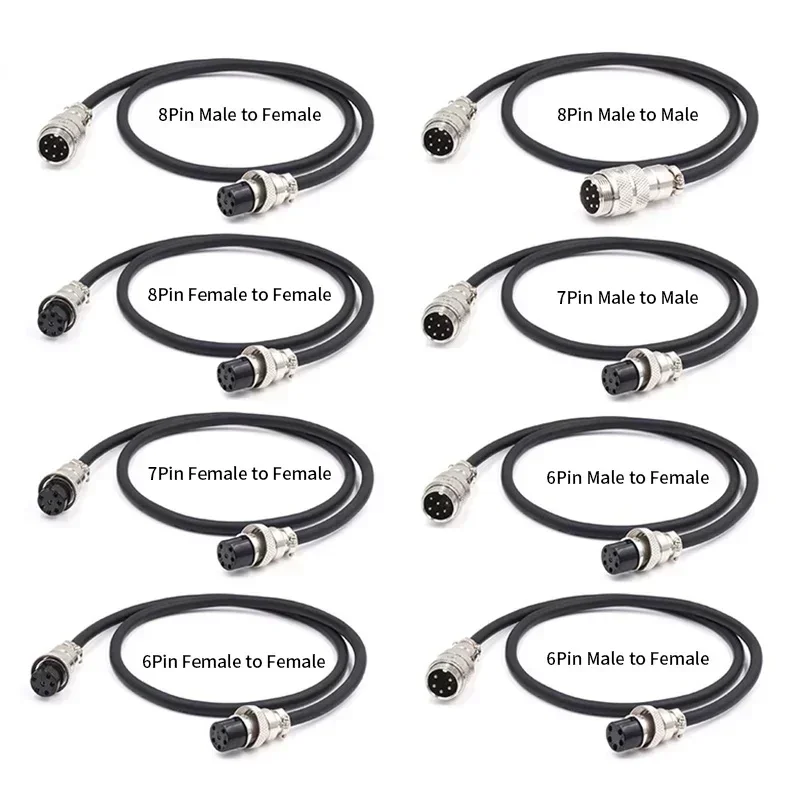 GX16 2 3 5 6 7 8 9 10 Pin Aviation Plug Socket Connection Wire Industrial Grade Male Female Connector Extension Line 20-300CM