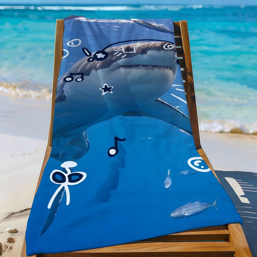 Shark Exploring the Sea Towel Quick Drying Beach Towels Are Suitable For Swimming Pools Camping Yoga And The Gym
