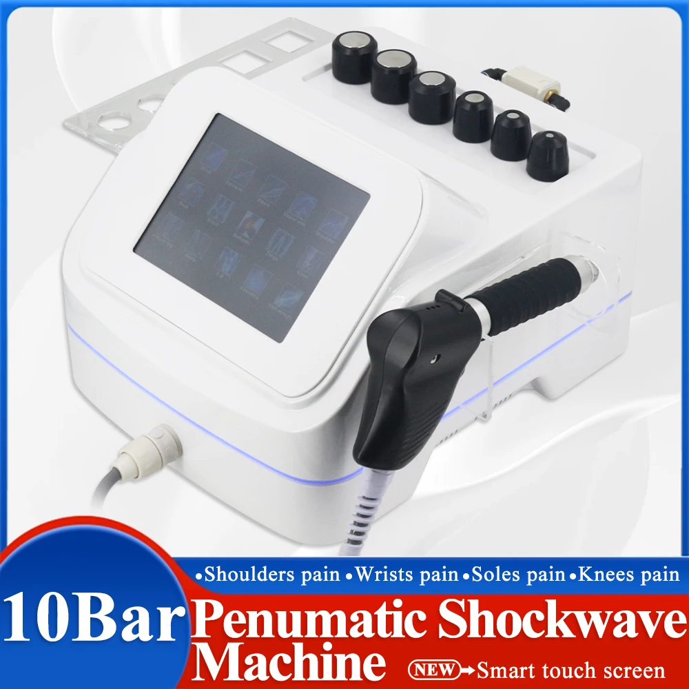 10bar Pneumatics Shock Wave Therapy Machine For ED Treatment Prostatitis Relieve Leg Waist Pain Shockwave Massager 2025 Hot Sale