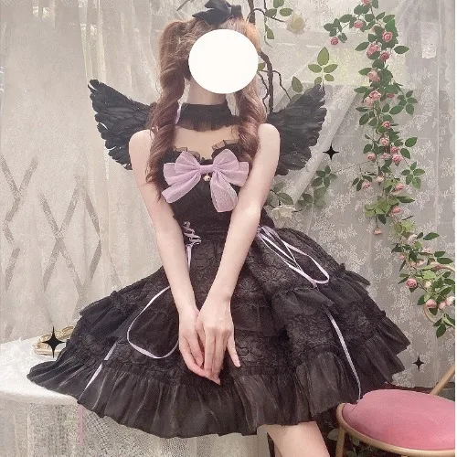 女の子のためのヴィンテージゴシックサマードレス,フリル付きレース