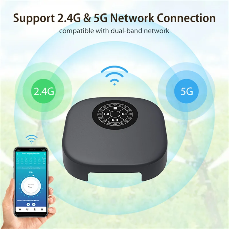 Tuya WiFi BLE Smart Sprinkler Controller 16 Zone Max Timing Irrigation Real Time Weather Linkage APP Wireless Control