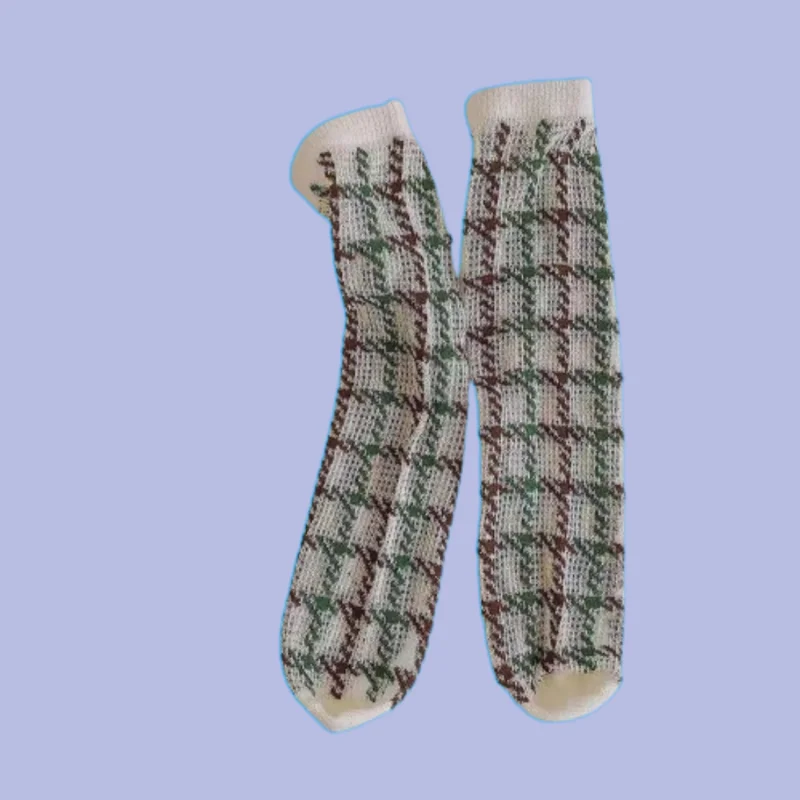 Chaussettes mi-mailles fines pour enfants, 1/3 paires, Empilées, Nouveau Style Coréen, Motif Floral, Long Tube, Été