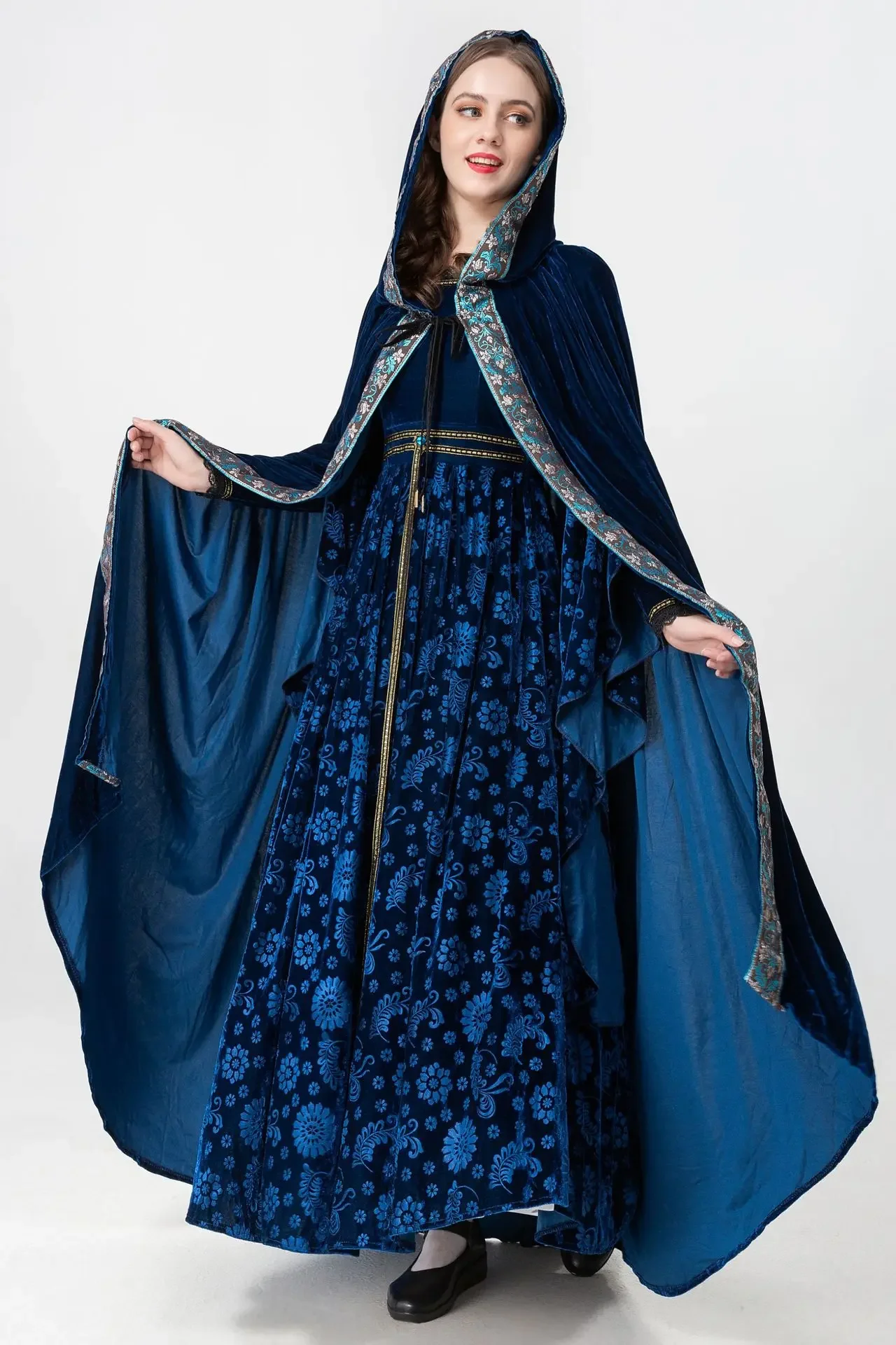 ฮาโลวีนผู้หญิงคอสเพลย์ Robe Court แวมไพร์แฟนซี Masquerade เครื่องแต่งกาย