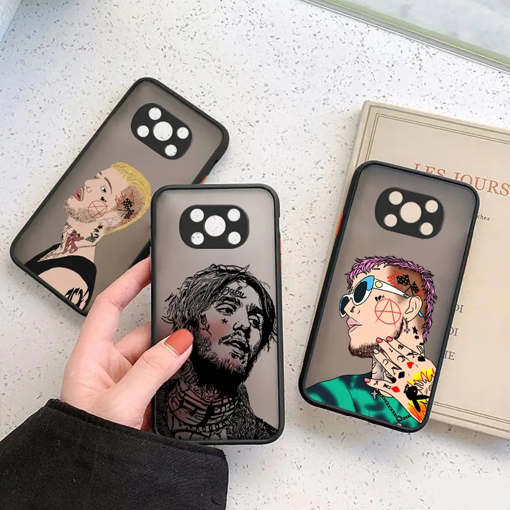 Rapper Lil Peep Singer Hell Boy Matte Case For Xiaomi POCO X4 X3 X2 M4 M3 M2 F4 F3 F2 GT NFC C40 CC9 PRO A3 K40 CIVI MIX4 Cover