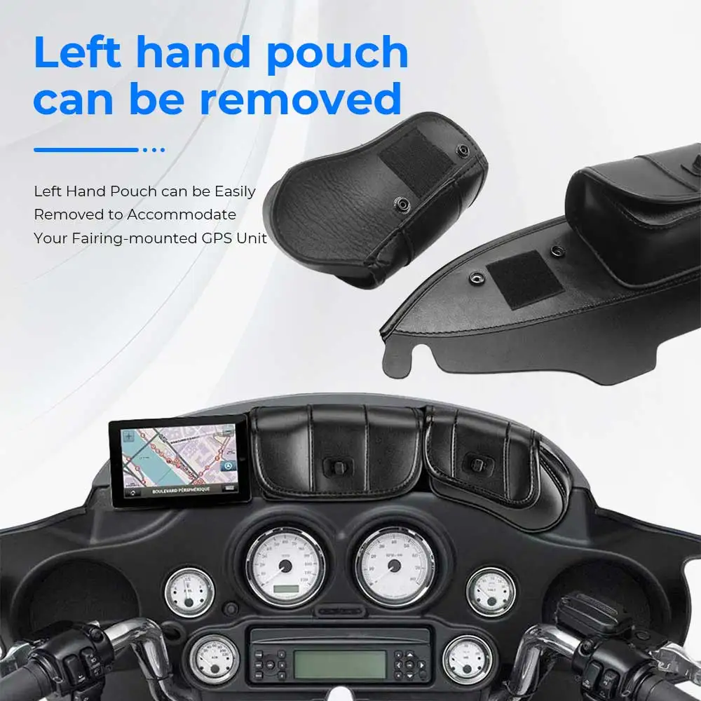 Motorcycle Accessories Windshield Bag Three-Pocket Fairing Pouch For Harley Touring Electra Street Glide 1996-2013