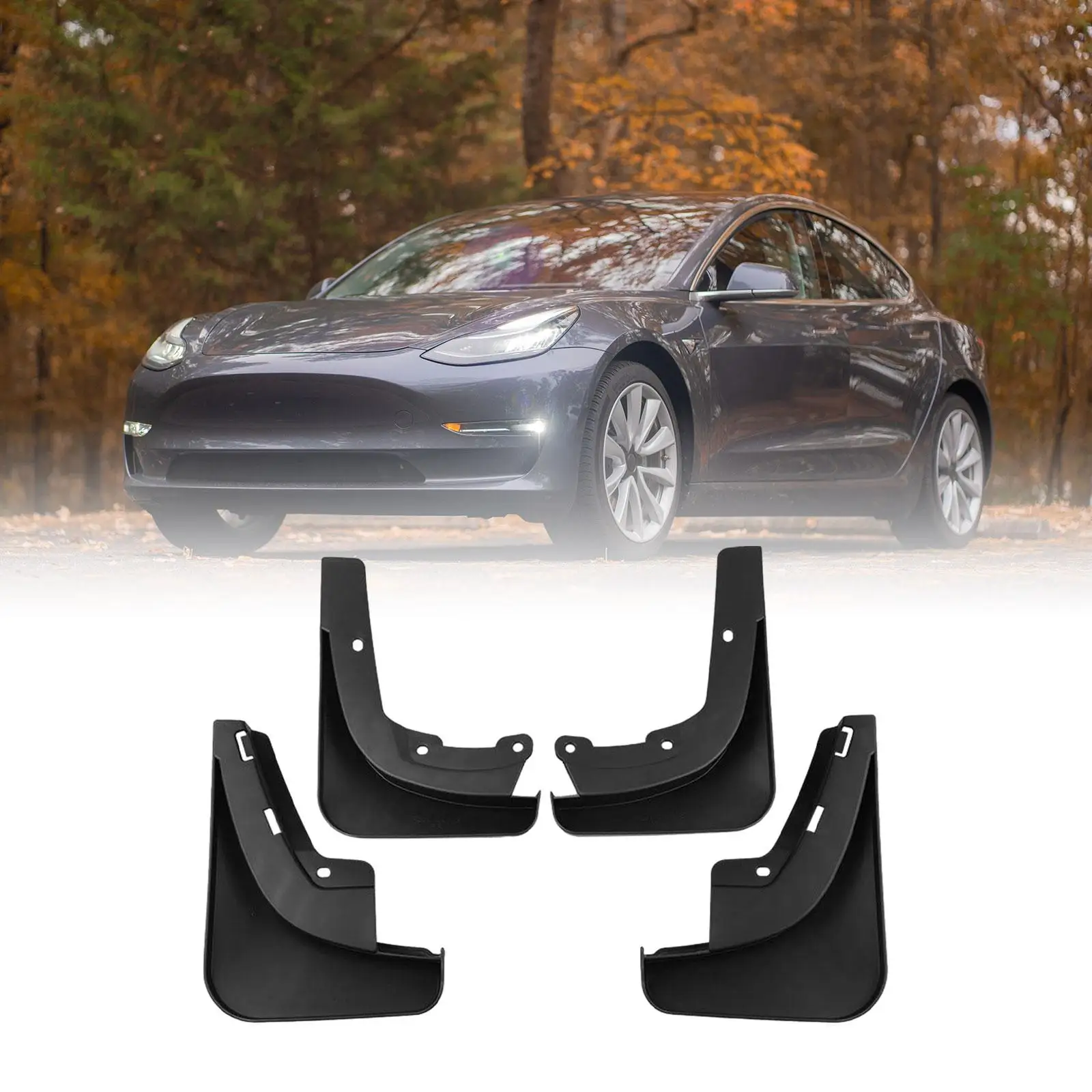 4 Pieces Car Mud Flaps Replaces Premium Mudflaps for Model 3 2024