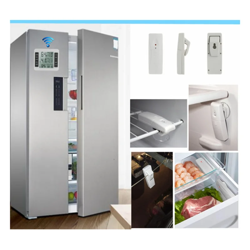 Wireless Refrigerator Thermometer Digital Freezer Thermometer Temperature Monitor with 2 Sensors for Indoor Outdoor