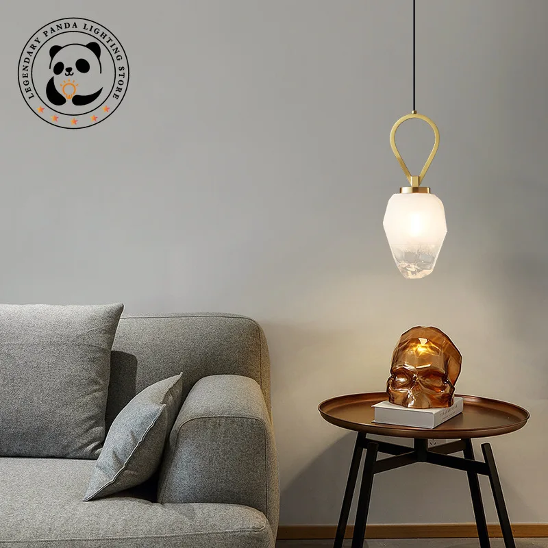 

Nordic Simplicity Pendant Lights Luxury Metallic Luster Luminaria Bedside Bedroom Parlor Restaurant Kitchen Study Light Fixtures