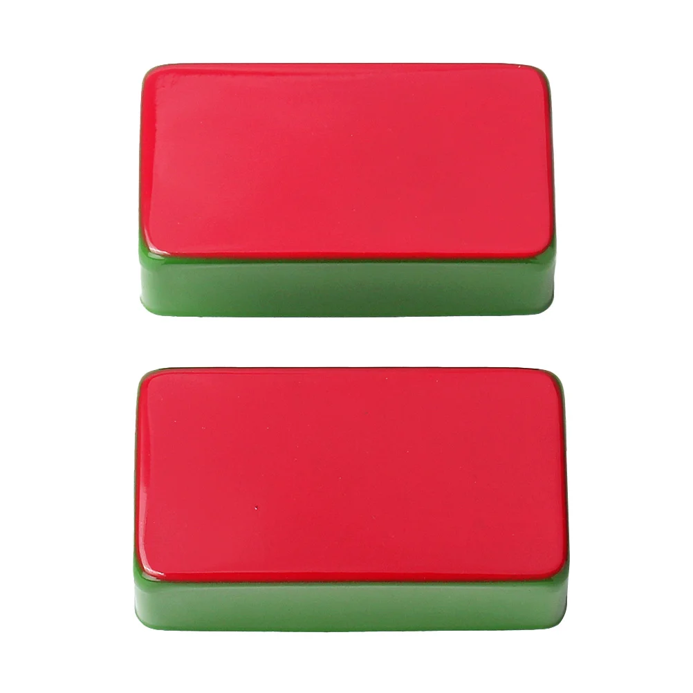 

2 pcs Fully Enclosed Humbucker Pickup Cover For Style Guitar Dust Proof Anti Coil Metal Brass Cover Red Green