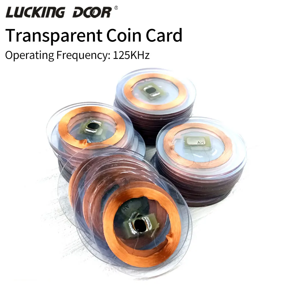 100pcs Read Only RFID 125Khz TK4100 EM / 13.56Mhz M1 Coil Coin Card Ultra thin for Access Control System & Time Clock Attendance