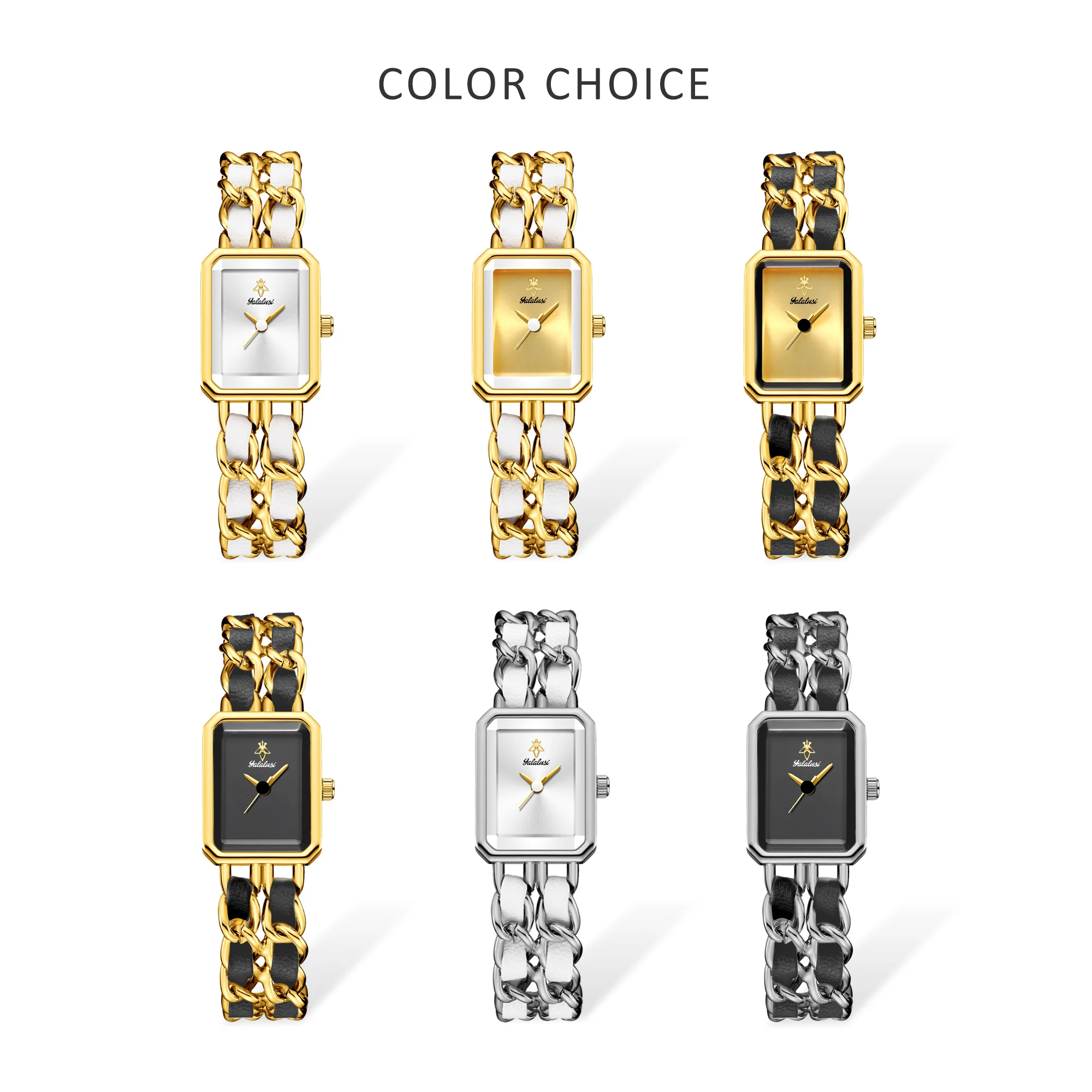 YaLaLuSi Latest Ladies Quartz Watch Gold Case Silver Face Ladies Small Watch Luxury Casual Fashion Bracelet