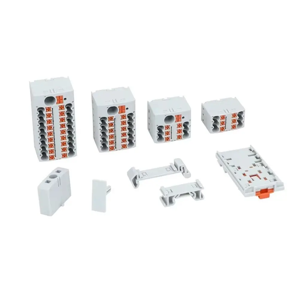 PTFIX 2.5mm² Push-in Electric Power Terminal 2/4/6/12/18 Connection Multiple In Multiple Out Block Connector Distribution Block