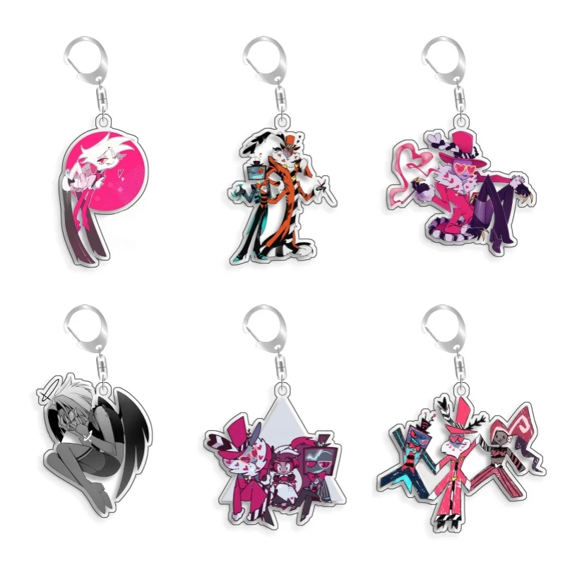 

Hazbin Hotel Blitzo Fizzarolli Asmodeus Stolas Homemade Acrylic Keychain Pendant Bag Charms Game Anime Collection Toy Gift 5cm