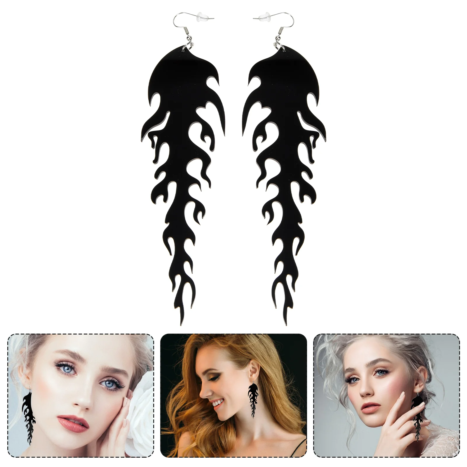 

Flame Earrings Elegant Drop Female Lamp Fashion Lady for Girls Dangle Decors Jewelry Fluorescence