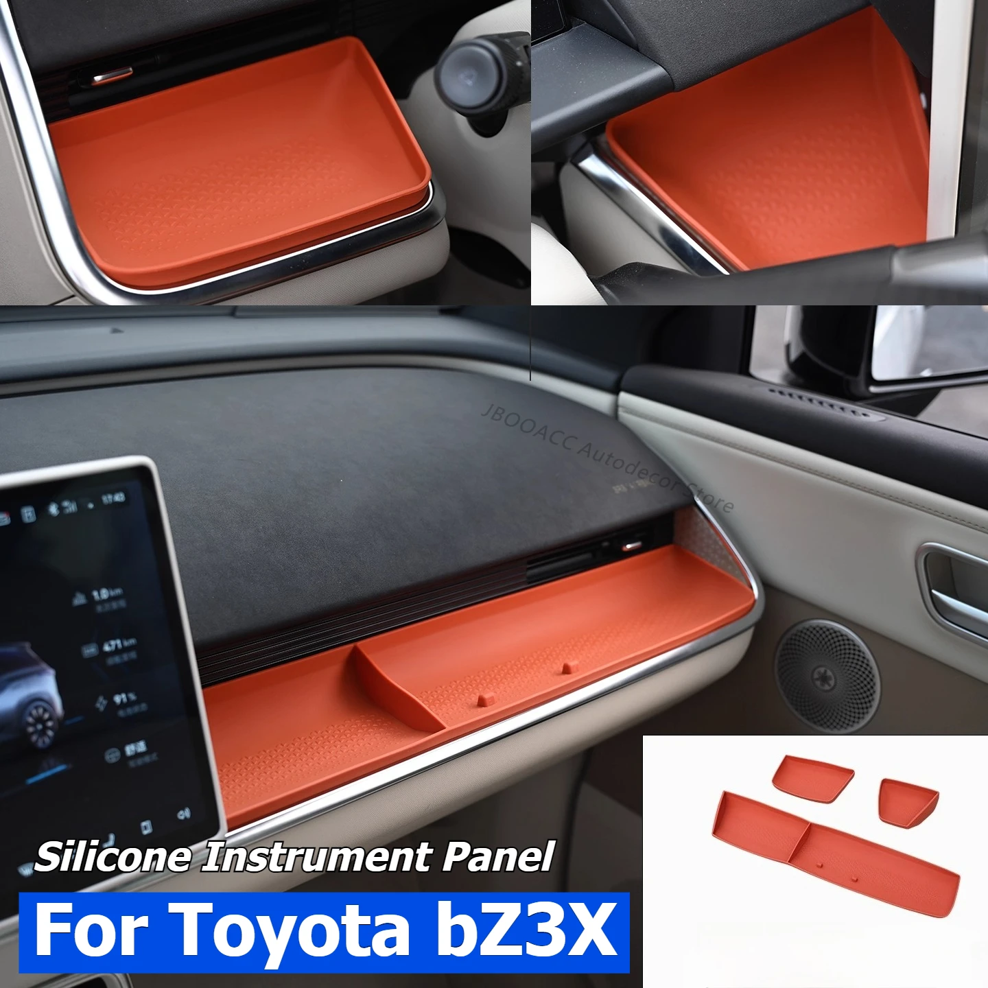 

For Toyota bZ3X 2025 2026 Car Instrument Panel Center Console Storage Box Silicone Passenger Tray Table Interior Car Accessories
