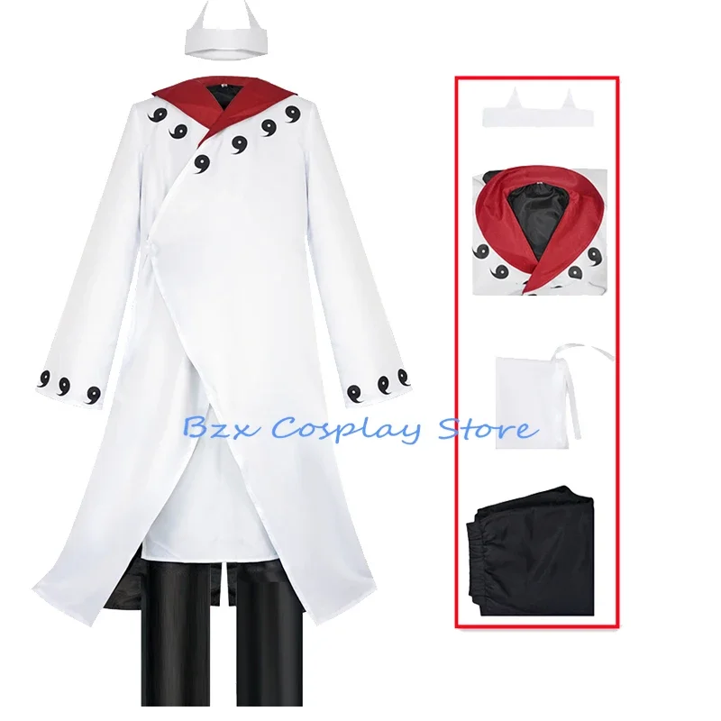 Anime Cosplay costume uniform men Madara cosplay White Trench pants suit Halloween party newly play outift for man six immorths