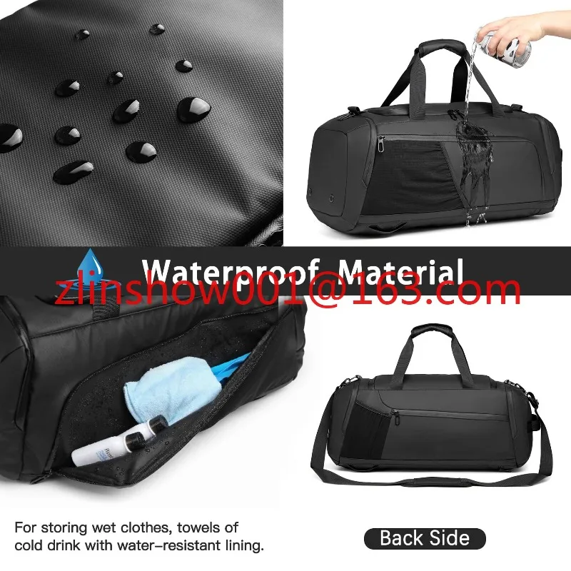Venta al por mayor, mochila de lona barata personalizada de gran capacidad, bolsas de viaje para hombre, bolsa de lona deportiva impermeable para gimnasio con compartimento para zapatos