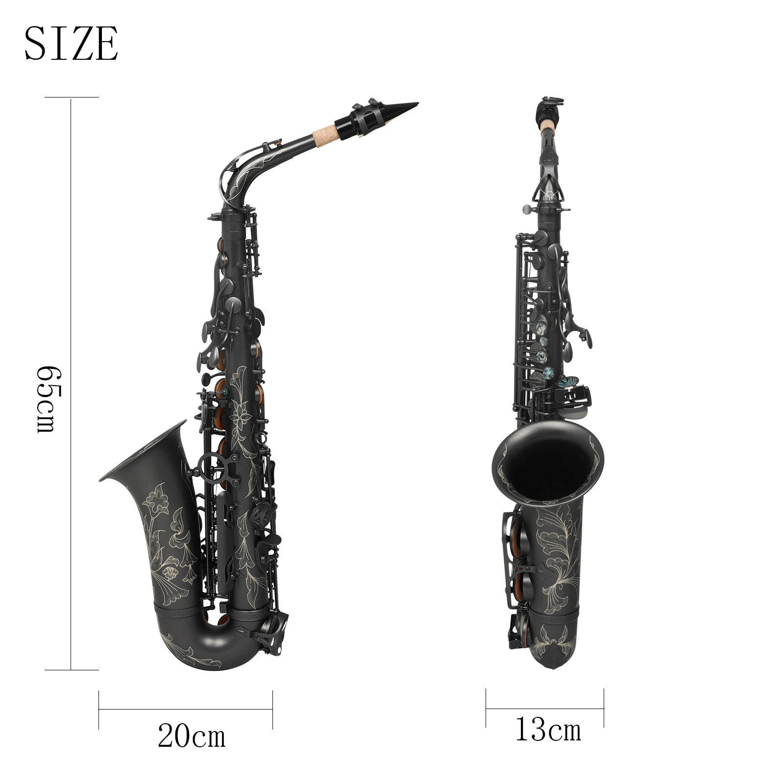 SLADE Alto Saxophone Nickel Engraved Brass Sax Abalone Keys Professional Instrument with Accessories for Saxophone Performance