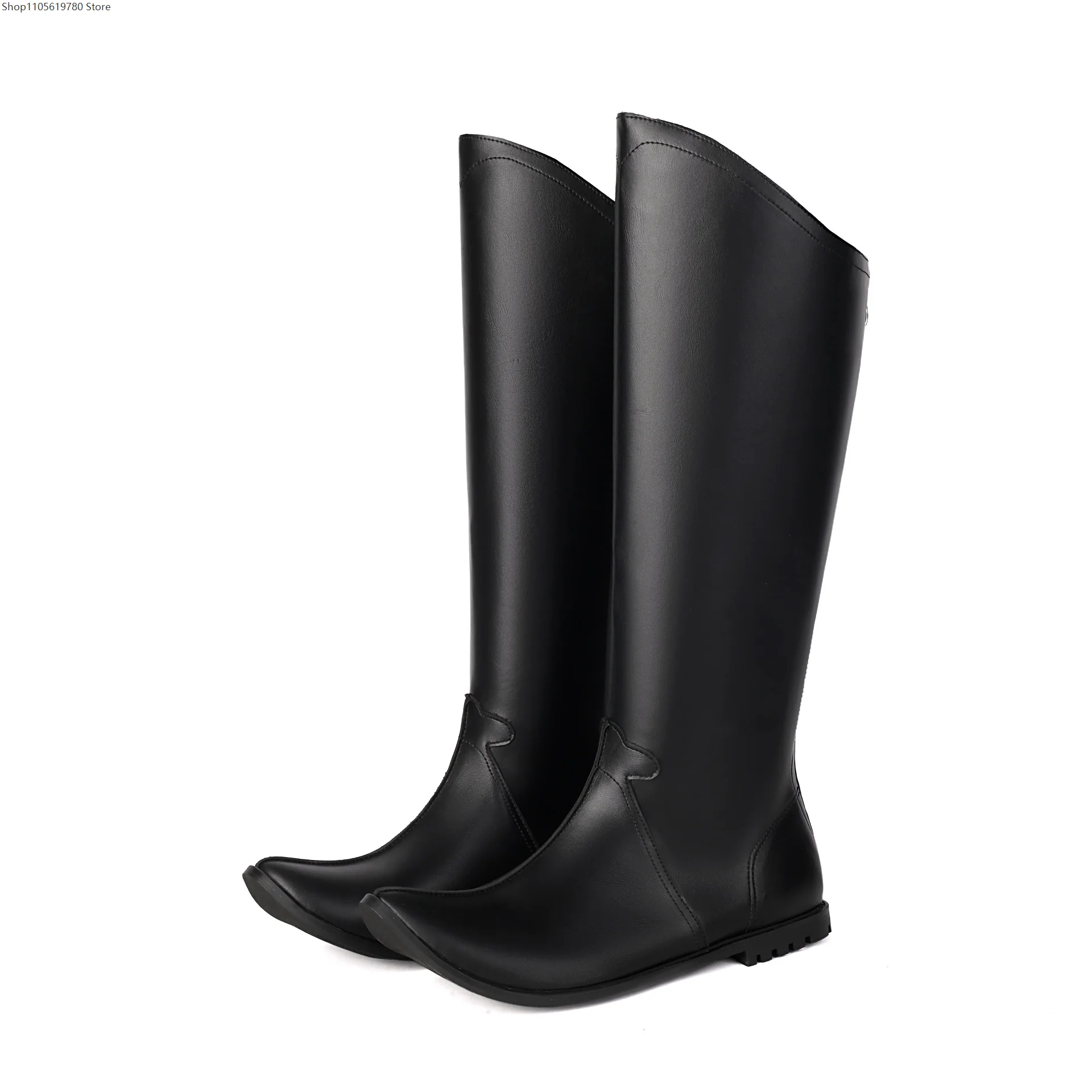 Men New Medieval Nordic Pointed Toe Flat Plus Size Cosplay Boots For Halloween Masquerade Stage Party Fancy Dress Costume Outfit