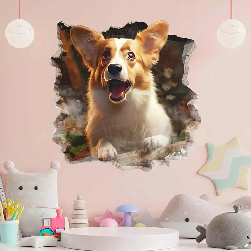 Corgi Wall Sticker, Dog Wall Decal, Waterproof Stickers, Pet, Puppy, Animals, Decor, Wall Art  Home Decoration M1617