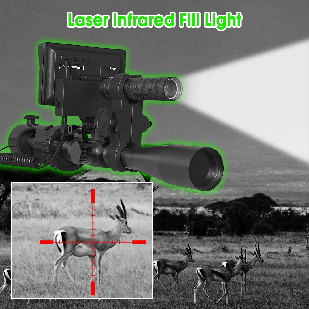 4.3-Inch High-Definition Night Vision Sight 850 Infrared Visible at 200-400 Meters, Outdoor Sports Camping Fishing