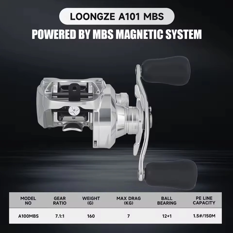 LOONGZE Airlite Low-profile Baitcasting Reel A101DBC-1/MBS CNC All